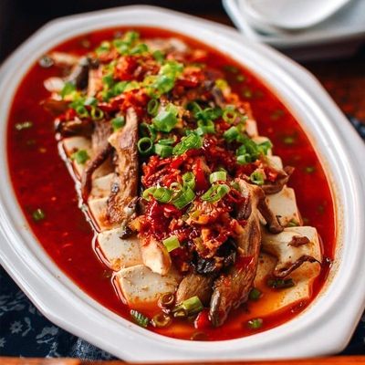 Hunan Steamed Tofu with Chilies